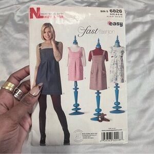 New Look “Fast Fashion” Easy Pinafore Mini Dress Sewing Pattern